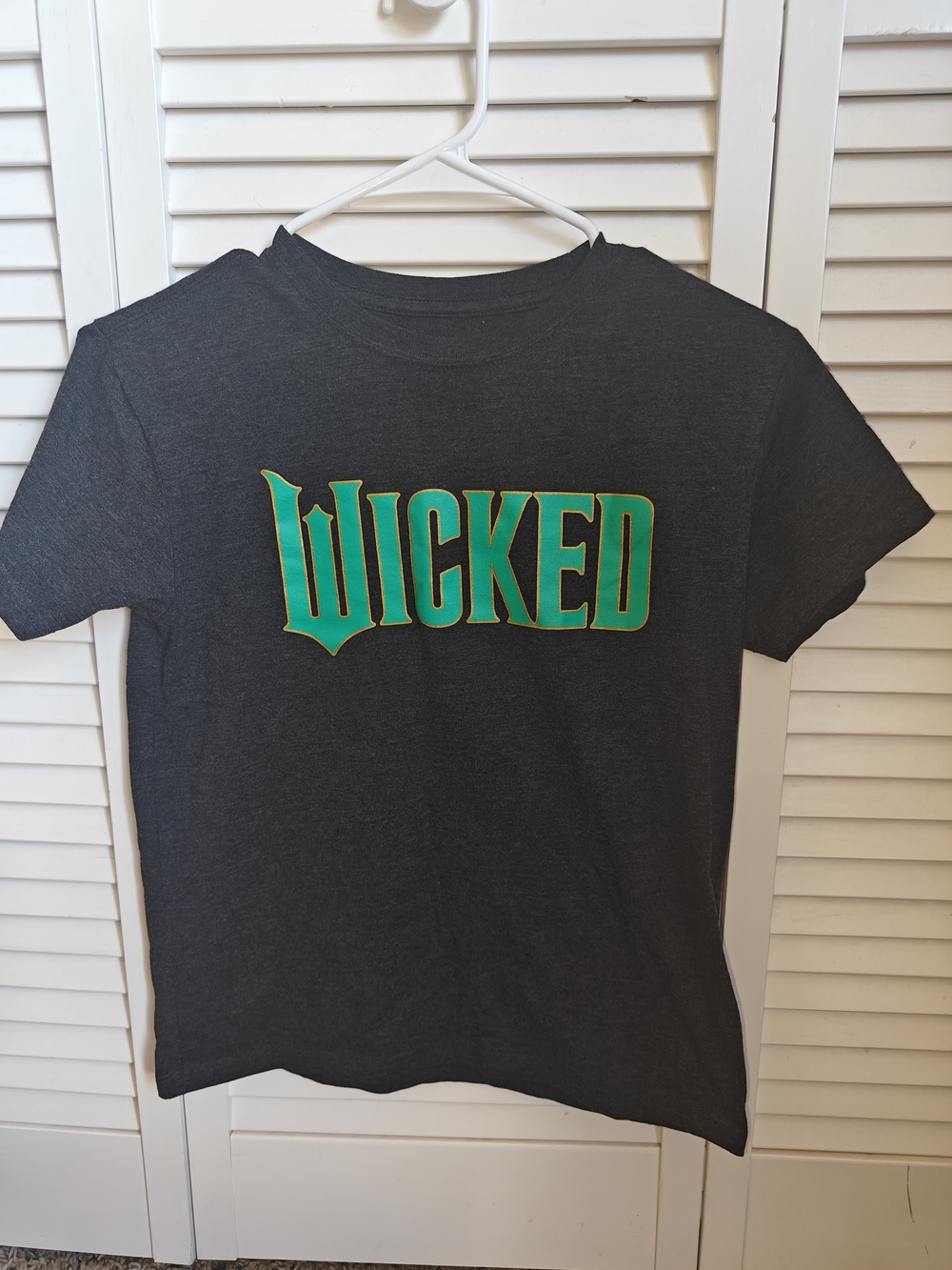 Wicked Graphic Short Sleeve Tee Dark Gray with Green Print Women's XS
